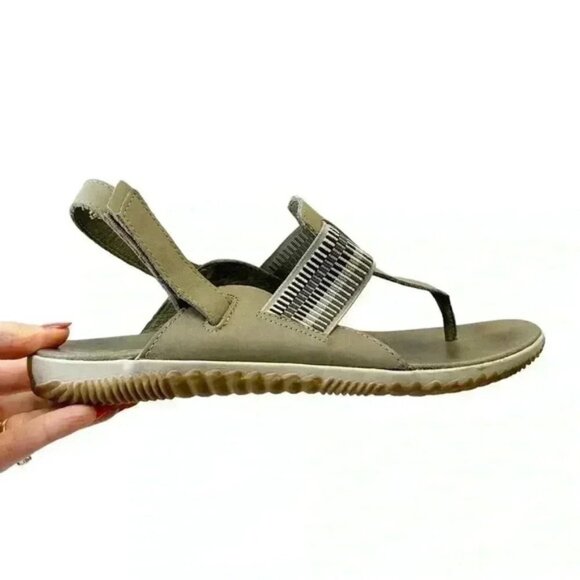 SOREL Out N About Plus Leather Walking Sandal Comfort Sporty Green Size 12 - Picture 15 of 16